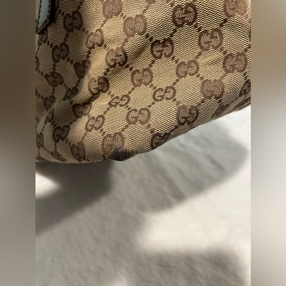GUCCI Tote Large in Brown Canvas and Leather Materials! Authentic pre-owned - Picture 10 of 16